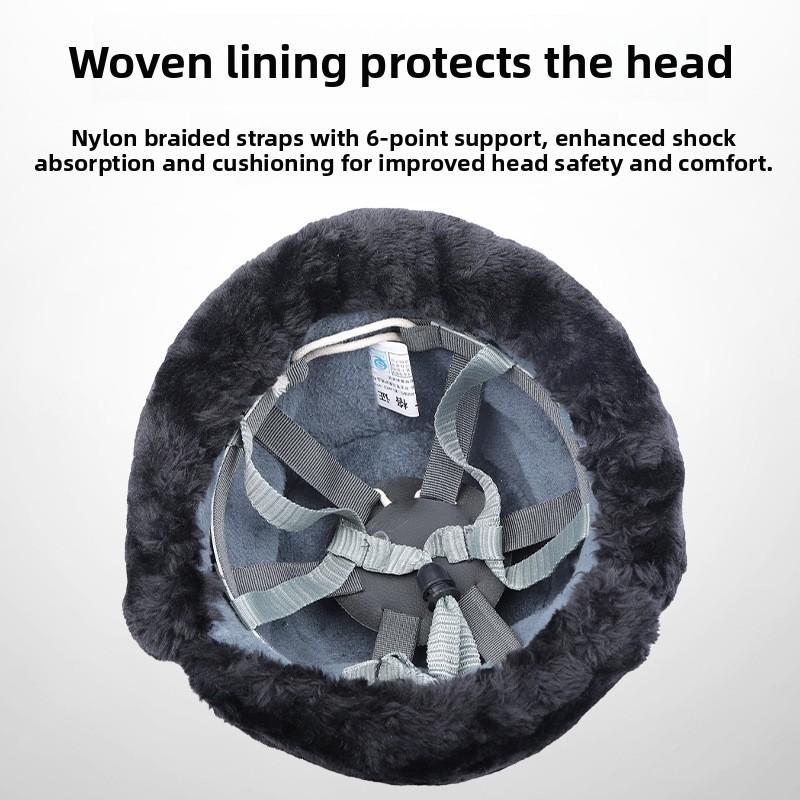 Winter Thickened Plush Cold Cotton Hard Hat Outdoor Warm ABS Construction Site Power Smash Ear Protector Lei Feng Hat