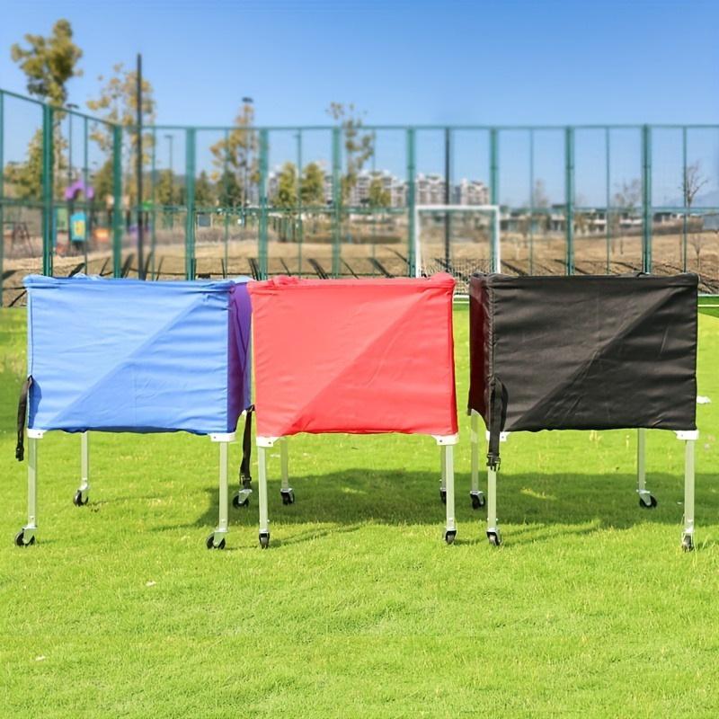 Mobile Folding Sports Ball Storage Cart: Basketball & Football Organizer
