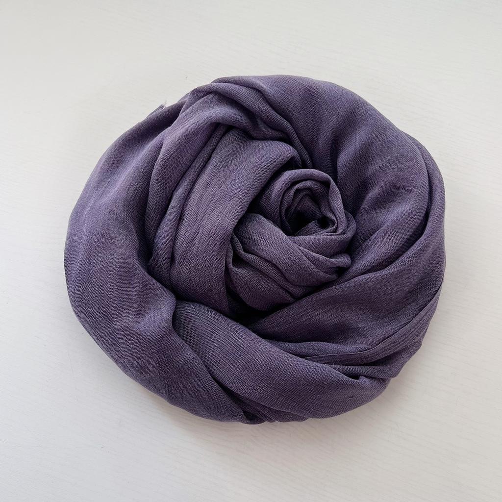 Herbst und Winter vielseitiger langer einfarbiger Baumwoll- und Leinen-Schal Damen Japanischer Retro Kälteschutz warmer Strickschal