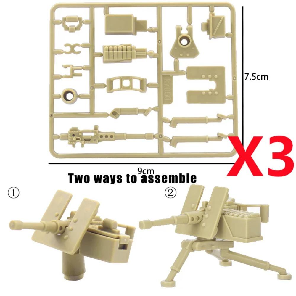Vojenský MOC Stavebnice zbraní Těžký kulomet Gatling M19 NSV Figurky Dělostřelectvo Odminovací Pistole Kulka Hračka Dárek K013