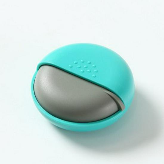 

Compact & Colorful Rotating Pill Box & Earphone Winder - Portable Single-Compartment Round Storage for Travel & Home Use синий