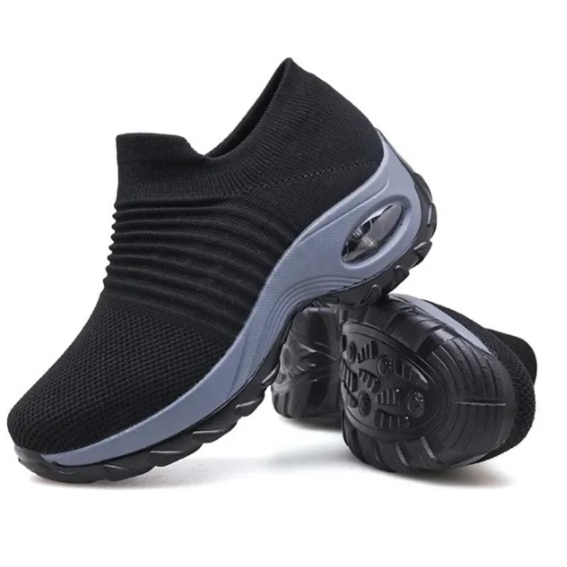 Women's Thick Soled Shoes New High Quality Comfortable Breathable Knitted Mesh Shoes Versatile Hiking Shoes for Shopping Walking