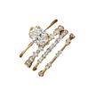 Sanjie Wish Luxury Zircon Flower Jewelry Set: European & American Style Engagement and Anniversary Rings (4-Piece)
