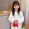 Kids Red Delightful Handbag With Stylish Chain And Charming Bow For Style Daily