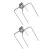 2 Pcs Barbecue Fork Stick Rotisserie Prongs Meat Forks Grill Rotating Sticks Silver