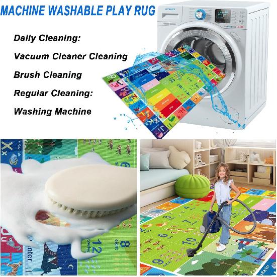 ABC Rug for Kids Playroom,Toddler Alphabet Mats Washable for Baby Area,Classroom,Play Room,Floor,Nursery (2.6×4ft /31×47in)