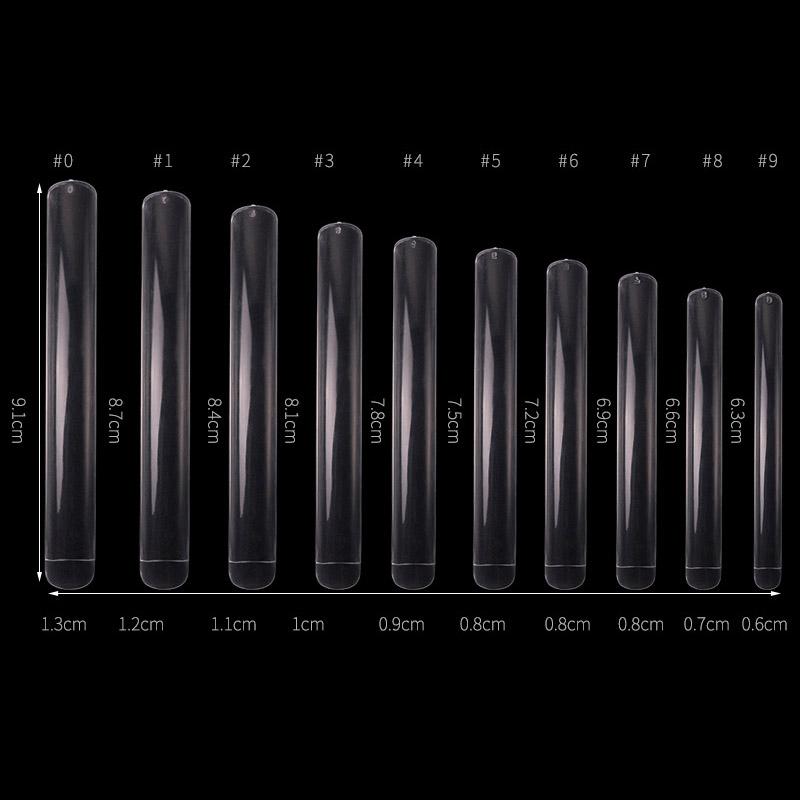 10 buc. Extensie de unghii false rotunde, lungi, transparente, gravate acrilic, pentru unelte.