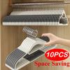 10Pcs Set of Non-slip Hangers Sturdy and Durable Rotating Hook Hangers Laundry Bathroom & Bedroom Clothes Hangers Organization