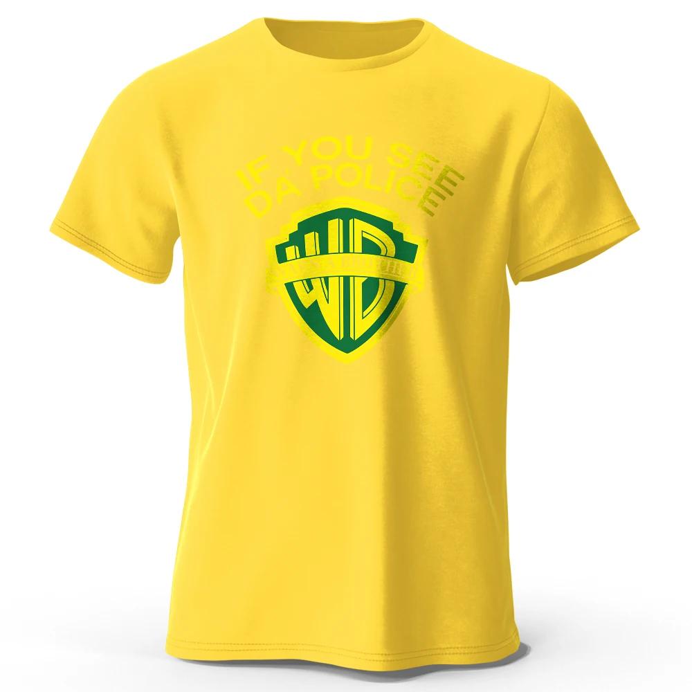 Herren If You See Da' Police Bedrucktes T-Shirt 100% Baumwolle Übergroß Klassisch Lustige Grafik-T-Shirts für Männer Frauen Sommeroberteile