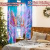 2pcs, 2D FLAT PRINTING Curtains (Without Rod) Santa Sleigh Ride Halloween Festival Creative Curtains Polyester Curtains