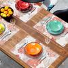 Seashells Linen Placemat Anti Slip Tableware Pad Summer Beach Placemat  Table Decoration