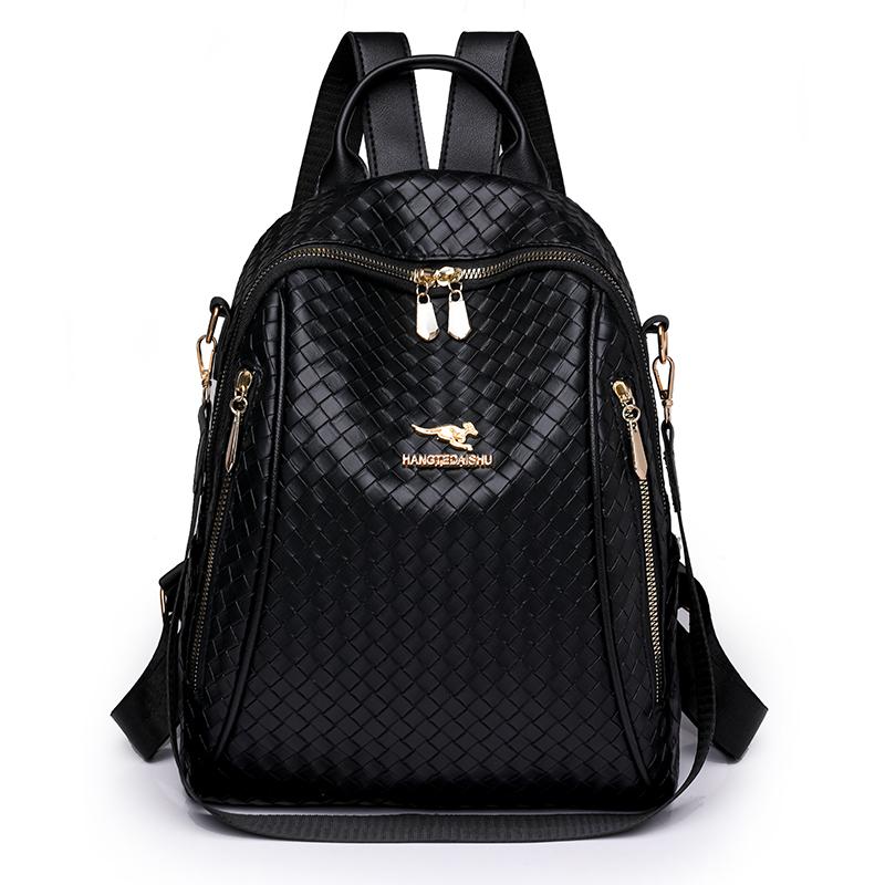 

Жіночий плетений туристичний рюкзак через плече чорний