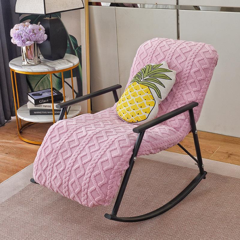 Elastic Plush Rocking Chair Cover Thicken Soft Warm Chair Protector Furniture Cover Balcony Lazy Sofa Lounge Chair Cover