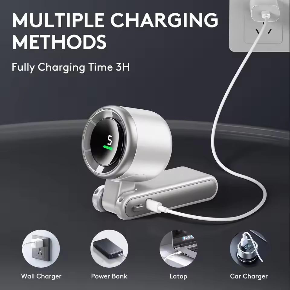 10000mAh Hanging Neck Outdoor 180 Degree Desktop Mini Handheld Folding High-speed Powerful Turbo Fan