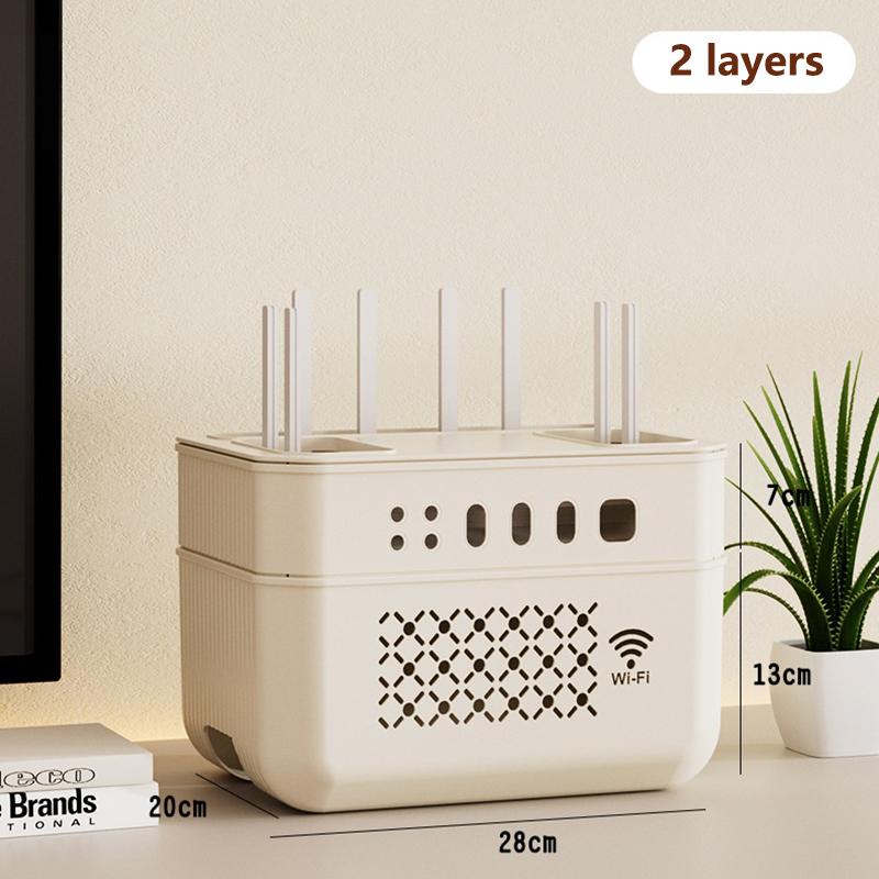 Home-Based Wireless Wifi Router Box; Cable Managing Case with Dustproof Charger Socket Wring Organizer