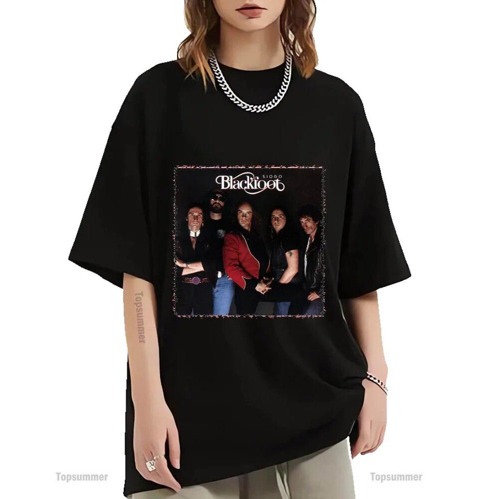 

Футболка Siogo Album Blackfoot Tour, унисекс, модные черные футболки в стиле поп, женская хлопковая футболка