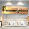 Landscape Great Nile River Panoramic View Boat Lake Canvas Painting Posters and Prints Wall Art Living Room Home Decor No Frame