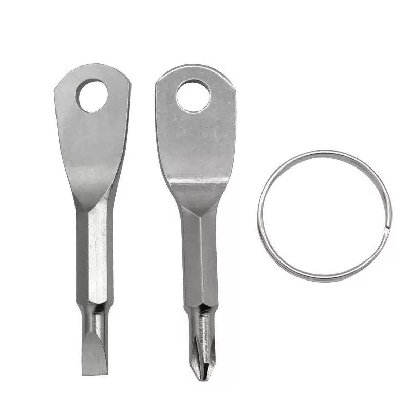 Portable EDC Multi-tool Keychain: Mini Flathead & Phillips Screwdriver серебряный