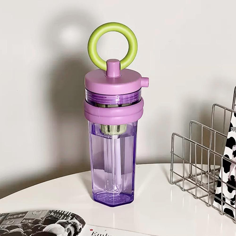 700Ml Summer Cup Milky Tea Cup Cute Wind Belt Straw Water Bottle with Handle Large Capacity Kettle