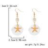 Handmade Bohemia Starfish Shell Dangle Earrings for Women Girls Exquisite Crystal Metal Ear Hook Earrings Fashion Jewelry Gift