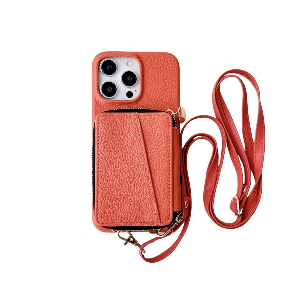 Zipper Crossbody Cards Bag Leather Wallet Case For iPhone 15 Pro Max 13 14 Plus 12 11 7 8 SE 2022 Lanyard Pocket Purse Cover