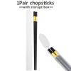 1 Pair Black Gold Disposable Sushi Chopsticks With Box