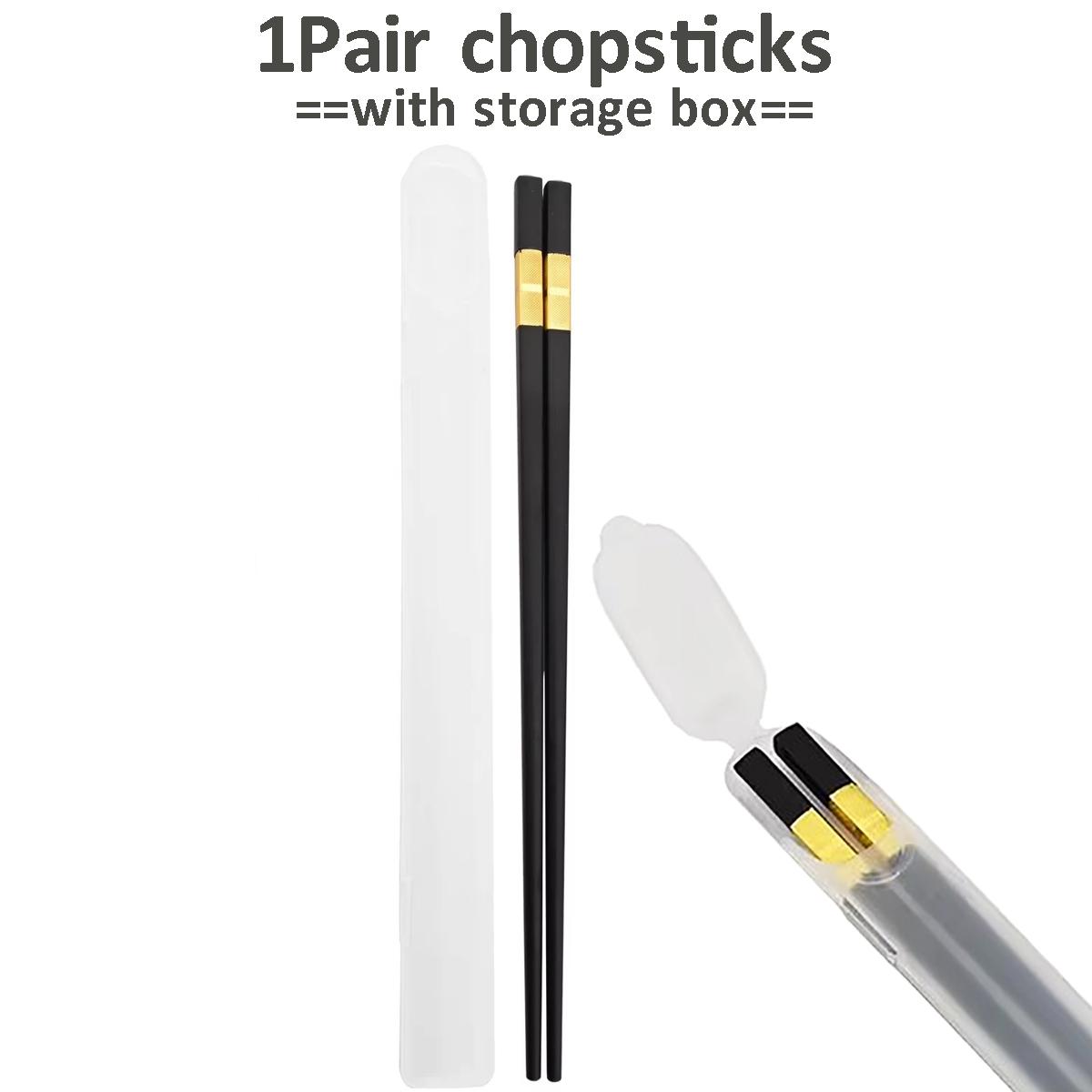 

1 Pair Black Gold Disposable Sushi Chopsticks With Box червоний
