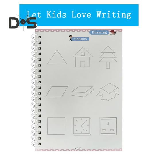 Cvičný sešit pro psaní rukou pro děti, kouzelný drážkovaný psací sešit, opakovaně použitelný pracovní sešit pro psaní, mateřská škola, předškolní potřeby pro děti