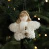 White Plush Doll Christmas Tree Ornament Cute Hanging Decoration For Christmas Holiday Decor Christmas Doll Hanging Decor