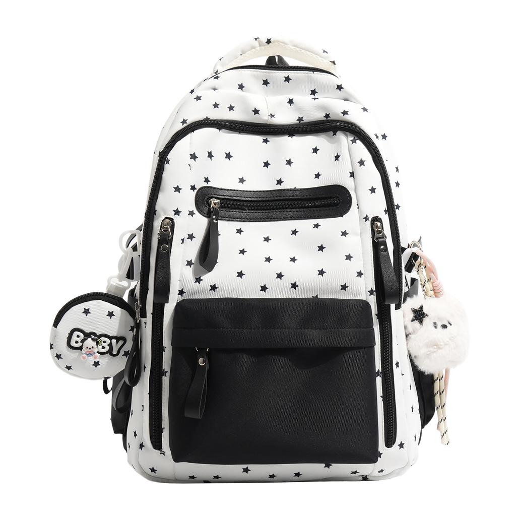 Schoolbag new Japanese ins wind backpack female cute small floral schoolbag middle school student light commuter backpack girl heart