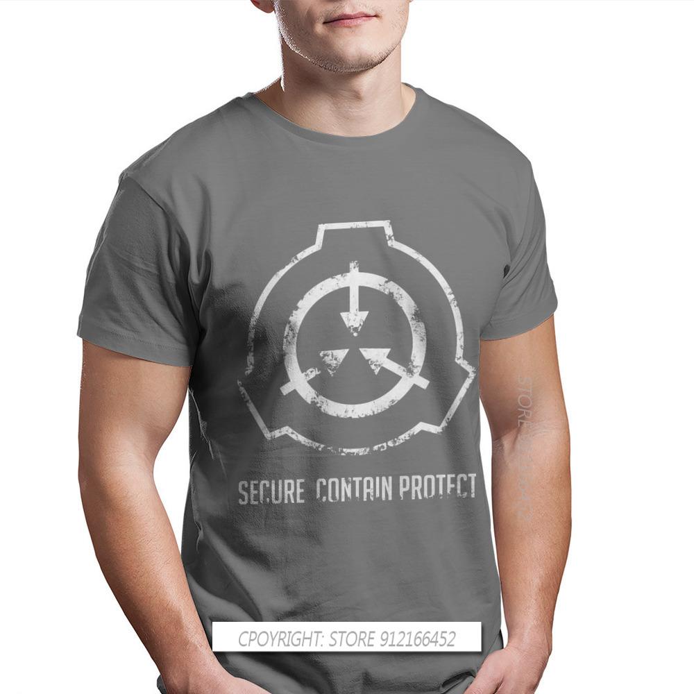Secure Contain Protect Men TShirt SCP Foundation Fictional Organization Crew Neck Casual T Shirt Humor Top Quality Gift