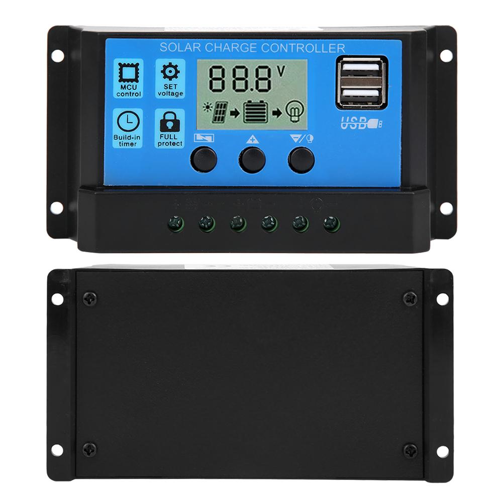 40A Blauer Regler Automatischer PWM LCD Ladecontroller PV-Systemanschluss mit Dual-USB-Ausgang