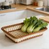 Yousheng Woven Fruit Basket Stackable Easy Clean Bread Storage Baskets Handmade Storage Bin for Pantry Kitchen Table Rustic Home Decor