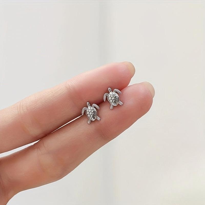 

1 пара модных ретро серег в форме черепахи, креативно разработанные трендовые серьги, подходящие для повседневной носки.