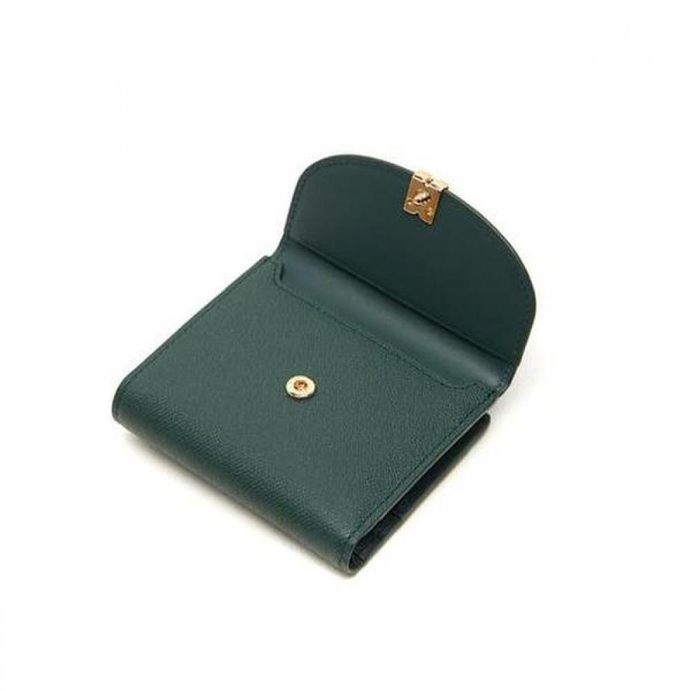 Daks Green Leather Check Flower Design Wallet Dcwa4e307e2