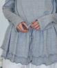 Ronron Drawstring Ruffle Layered Long Sleeve Hoodie Dress Gray