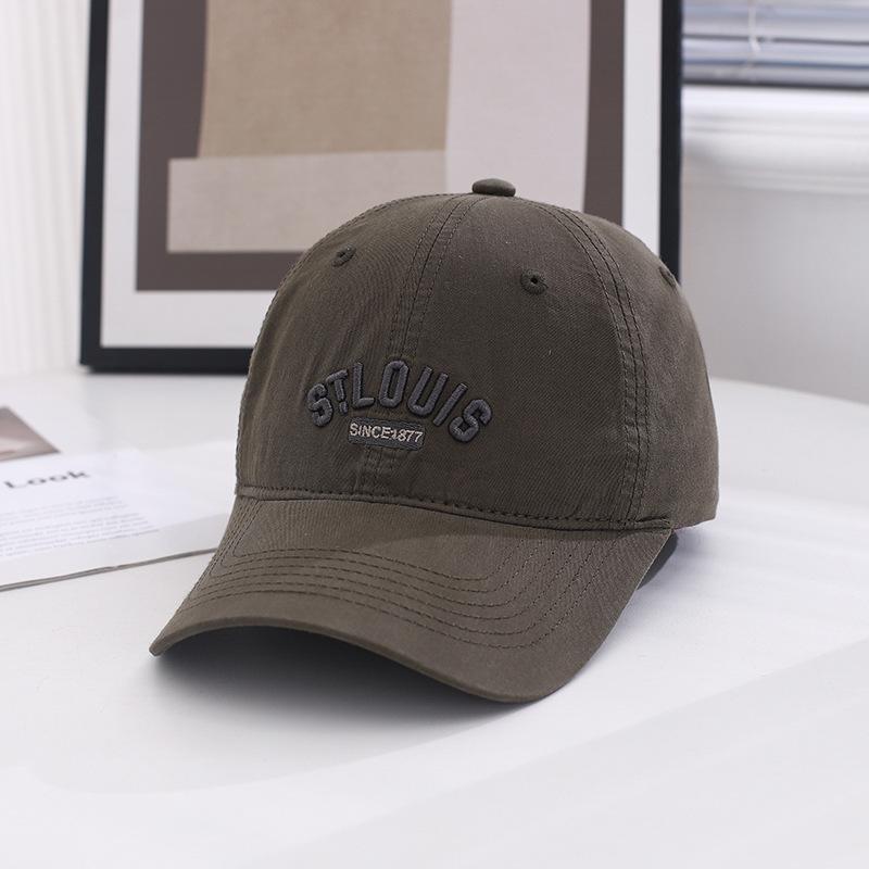 

Embroidery Letters Stlouis Duck Cap Outdoor Spring Women Shade Sunscreen Fishing коричневий