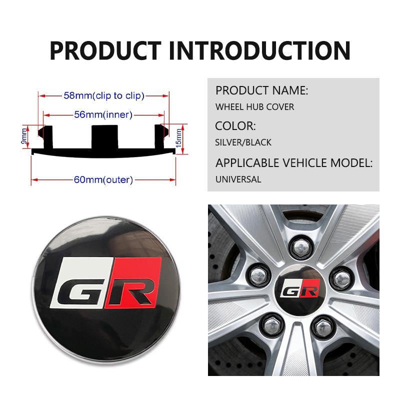 4pcs Car Badge Wheel Center Hub Cap Cover Accessories Auto Styling For Toyota Crown Land Cruiser RAV4 Camry Yaris Corolla Prius