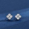 Eleganti Orecchini a Bottone Quadrifoglio Scintillante in Zirconia per Donna - Versatili e Stilizzati