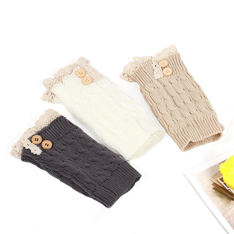 White New Knitted Yarn Leg Cover Japanese Loose Button Sock Covers Lace Lace Short Leg Cover Fashion Warm Foot Cover