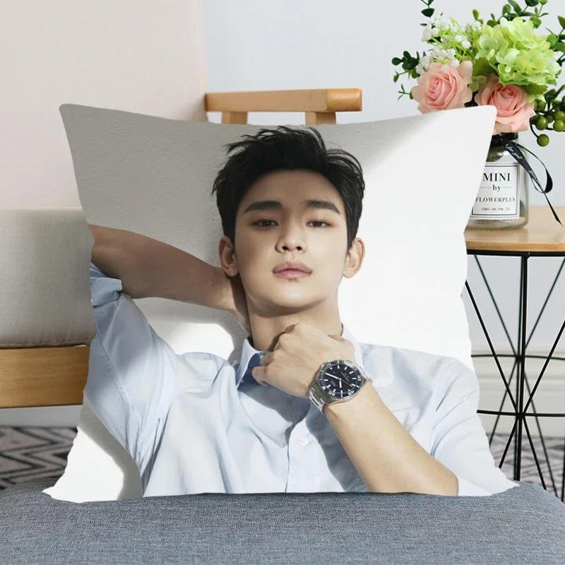 45x45cm Kim Soo Hyun Pillowcase Bedroom Home Decorative Nice Gift Pillow Cover Square Zipper Pillow Cases Satin Soft Fabric