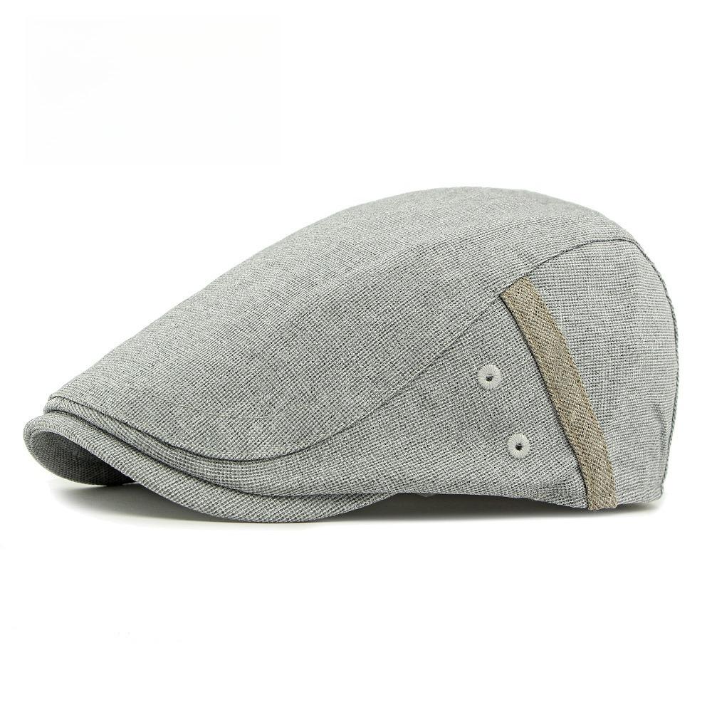 Unisex British Retro Flat Cap Breathable Linen Ivy Cabbie Hat Duckbill Painter Beret Cap Literary Hipster Casual Peaked Hat