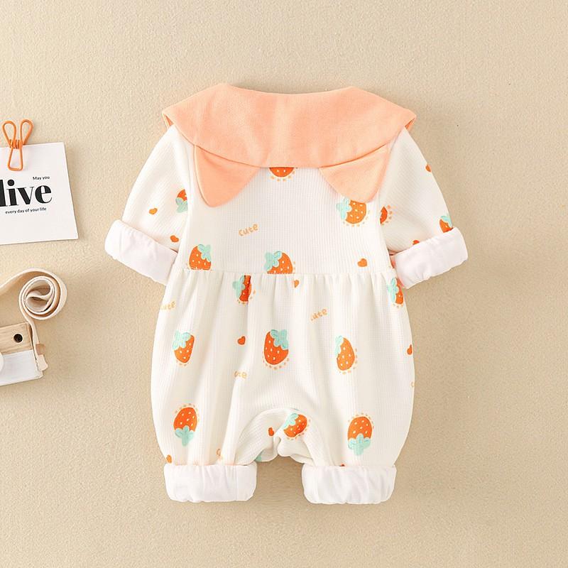 Baby Girl Cotton Long Sleeve Romper Outfit Set Newborn 0-12 Months