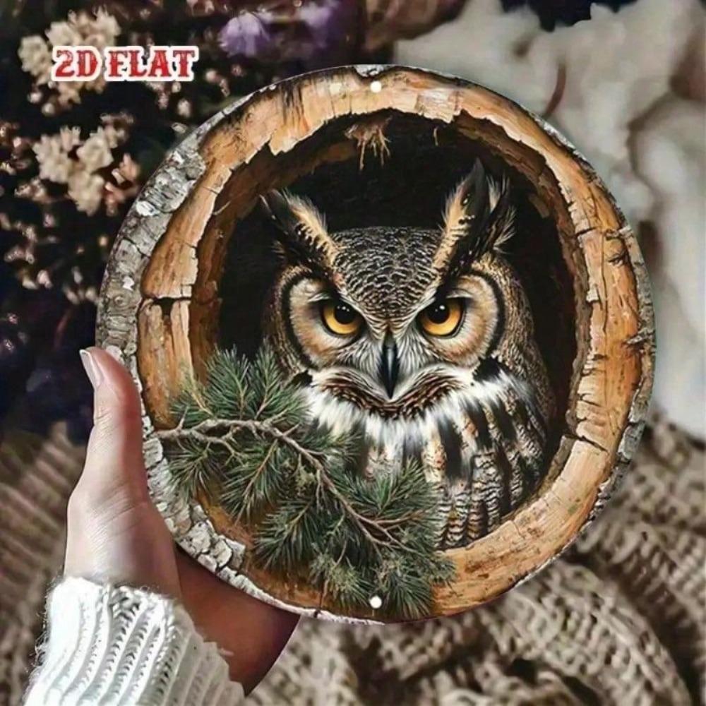 Boho Vintage Metall Eule Wandkunst Innen Außen Dekoration