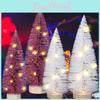 Adorable Mini Christmas Tree With Pink And White Trim Led Lights Festive Decoration