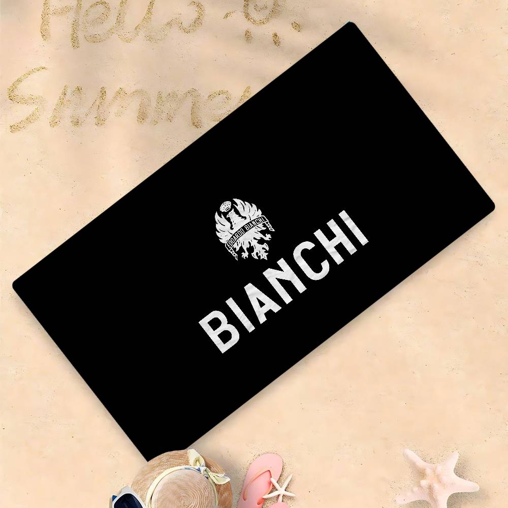 B-bianchi-S Bicycle Logo Microfiber Blanket Quick Drying Beach Towels Oversized Printing Super Absorbent Pool Towel Blanket