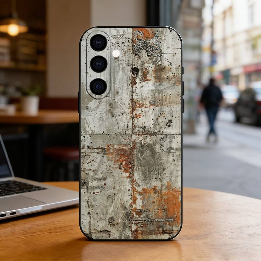 Industrial Style Retro Rusty Phone Case Black Silicone Soft For Samsung Galaxy A73,A72,A71,A70,A53,A52,A51