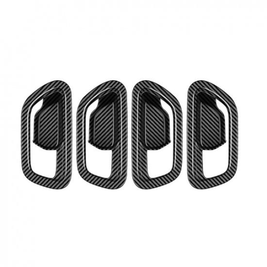 For Honda HR-V HRV -2025 Carbon Fiber Inner Car Door Handle Bowl Cover 4pcs