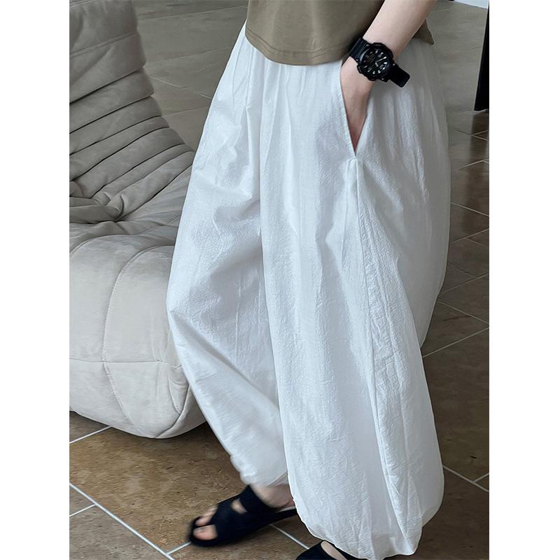 Summer Plus Size Loose Bloomers Women's Design Sense Wide-leg Pants All-match Cotton and Linen Pants