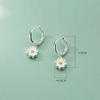 Cute Enamel Daisy Flower Pendant Earrings for Women Korean Sweet Circle Hanging Earrings Girl Wedding Party Fine Jewelry Gift